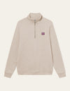 Les Deux MEN Piece Half-Zip Sweatshirt 2.0 Sweatshirt 847063-Light Desert Sand Melange/Magenta-Shiraz