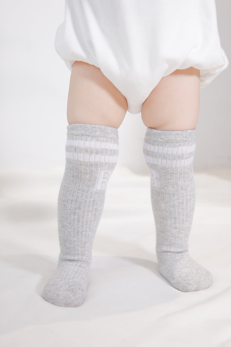 Baby Unisex Striped Alphabet Accessories Socks