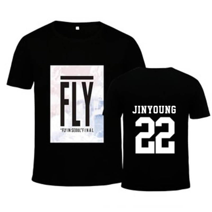 GOT7 Fly In Seoul0 Same Printed Casual T-Shirt Kawaii-Shop-Harajuku-Kpop-shop