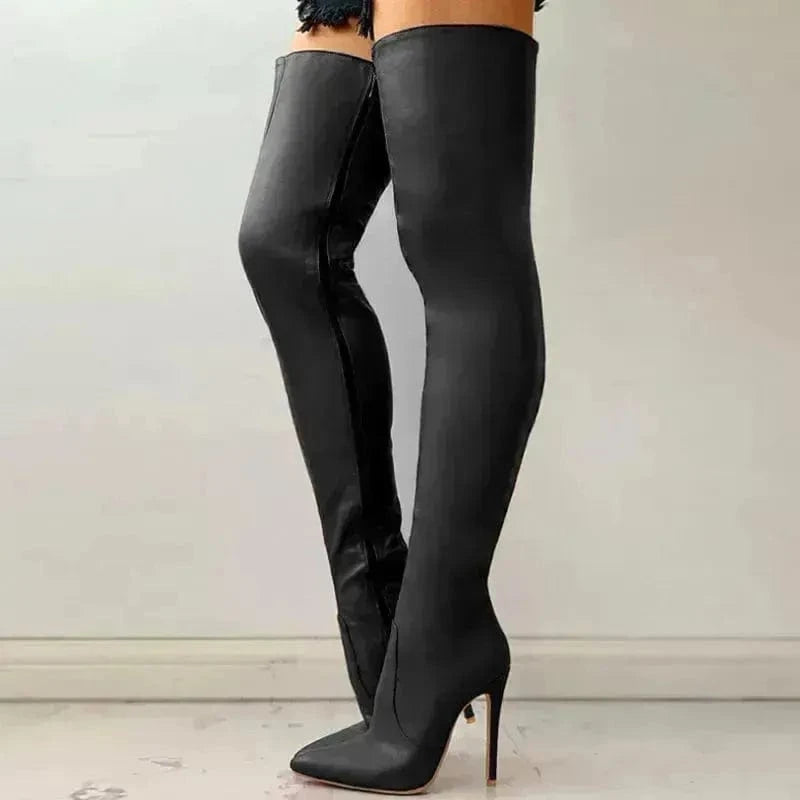 Zipper High Heels Over The Knee Boots - Fashionfitz
