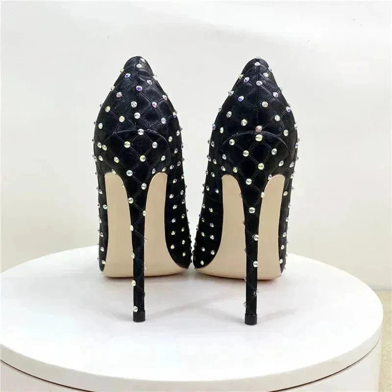 Diamond High Heel Stiletto Shoes - Fashionfitz