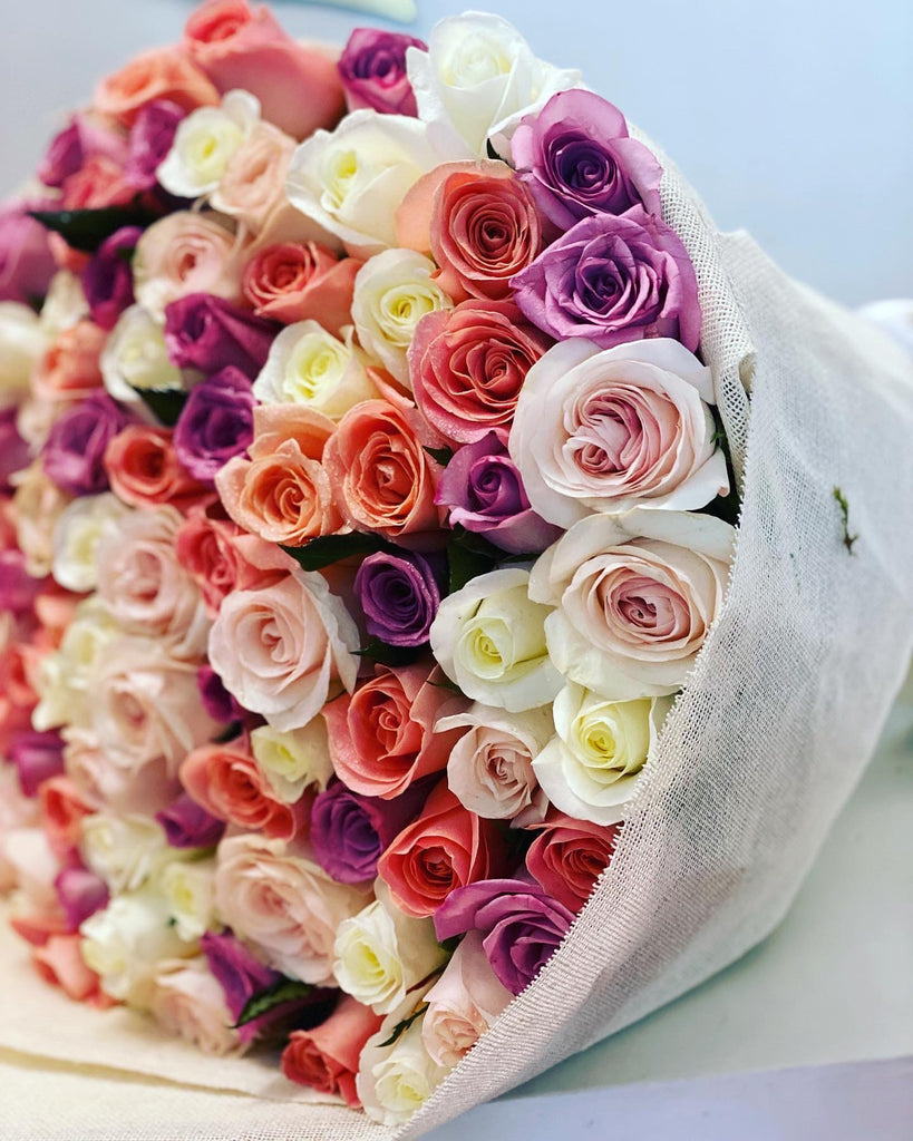 Ramo 100 rosas mix tonos rosas – rosaclavelfloreriagdl