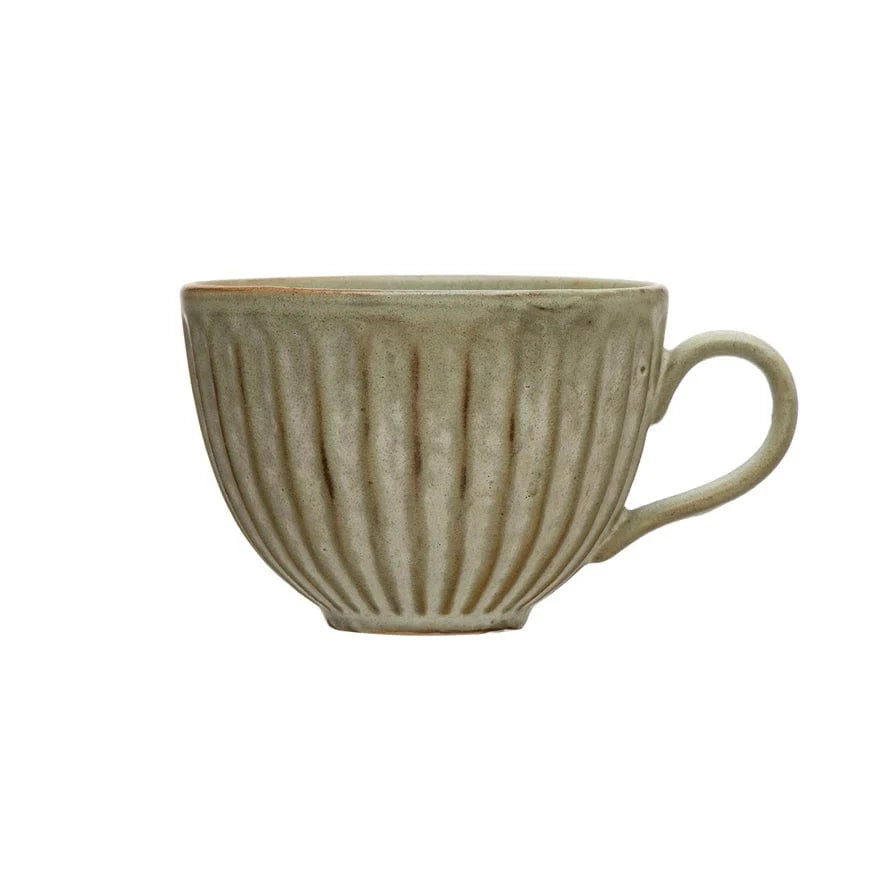 16 oz. Stoneware Pleated Mug