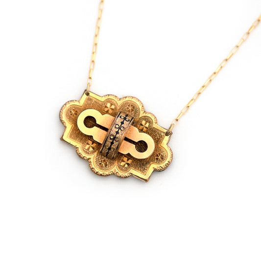 Greek Key Taille d'Epargne Cufflink Necklace – Lily Henry