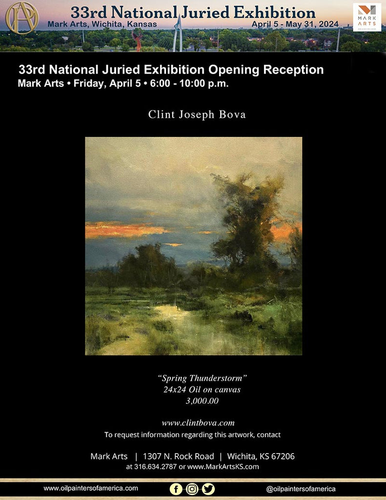 Clint Bova's OPA 2024 National Show Painting, Spring Thunderstorm