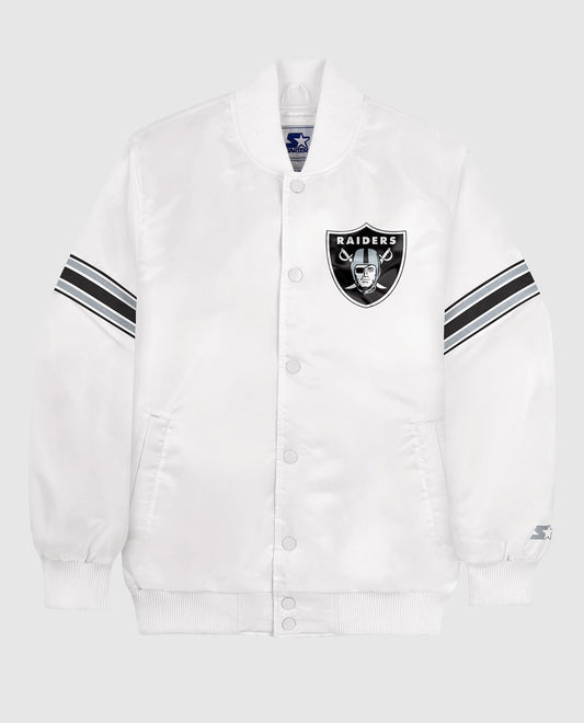 Men's Starter White Philadelphia Eagles Start of Season Retro Satin  Full-Button Varsity Jacket