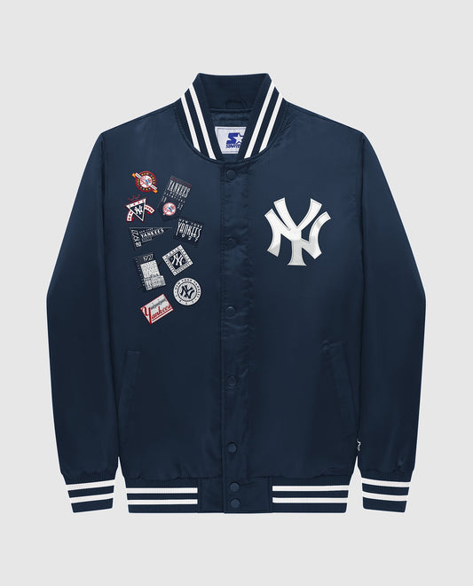 NY Yankees Dugout Full-Snap Golden Satin Jacket