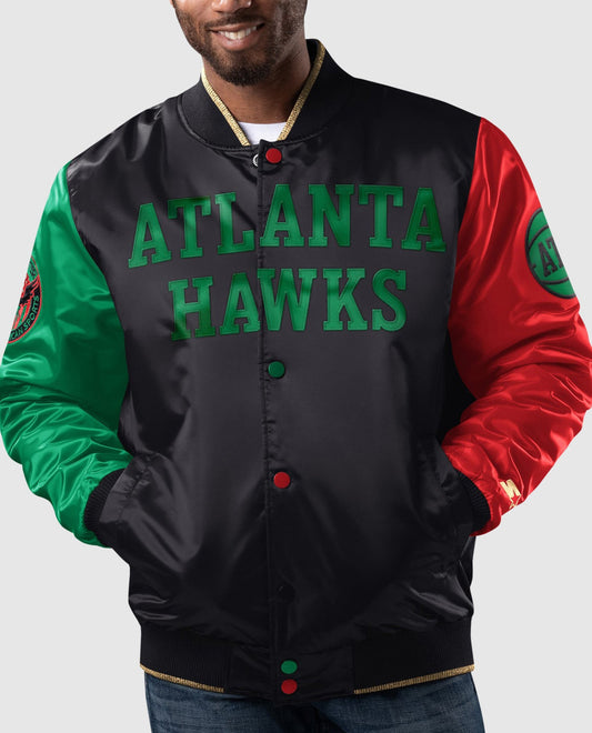 Men's Starter Red/Black/Green New York Knicks Black History Month