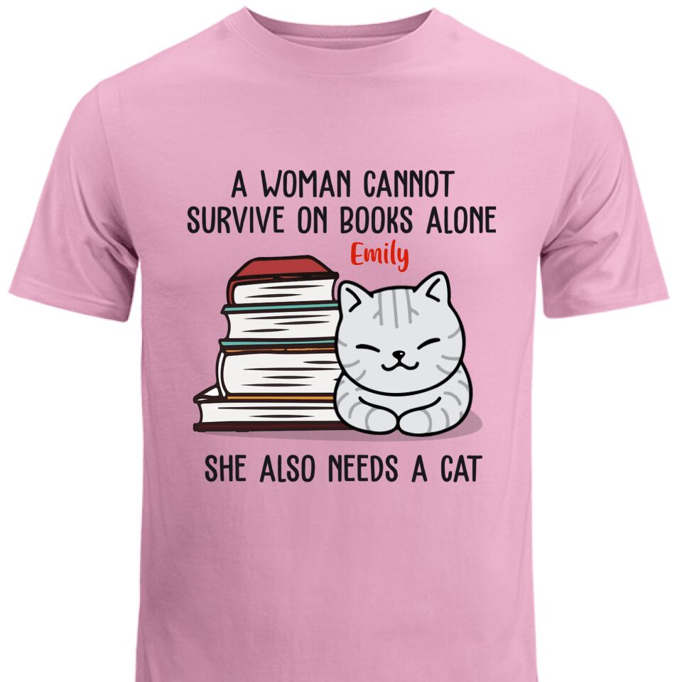 Personalized Cat And Books Custom Cat Lover T Shirt - Meow Custom