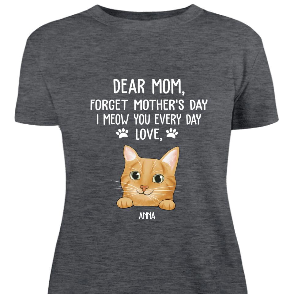Personalized Women Shirt For Cat Mom, Best Gifts Mother's Day - Meow Custom