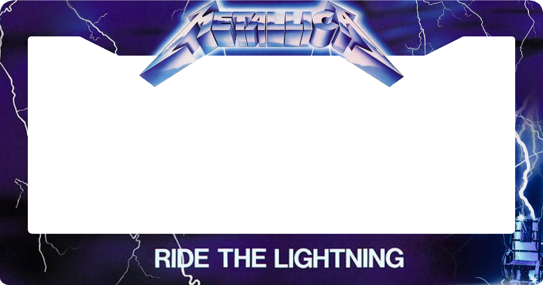 MTLCA Ride the Lightning Album Cover License Plate Frame – hueplate