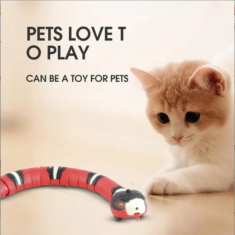 Automatic Cat Toys Interactive Smart Sensing Snake TeaseToys for Cats USB Charging Cat Accessories for Pet Cats Game Play To
