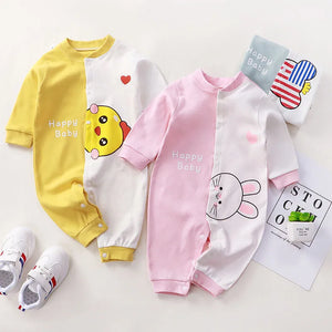 Newborn Spring Bodysuits Summer Sleep Clothes Infantil Thin Soft Pajamas Babies Girls Cute Printing Long Sleeve Jumpsuits - Shopaak Store