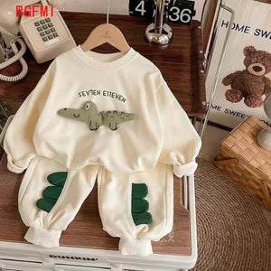 90-130cm Children's Spring Autumn Winter Cotton Set Boys Girls Cartoon Two Piece Set Korean Sweater +Pant Baby Clothes Outfits - Shopaak Store