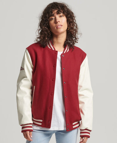 Red Varsity Jacket with Accessories