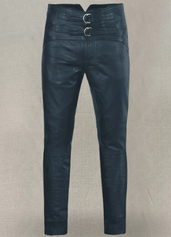 Men's Blue Leather Pants