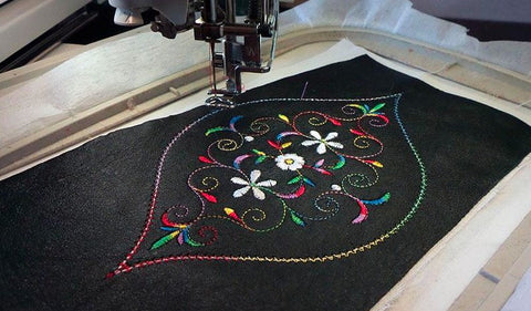 embroidering on leather