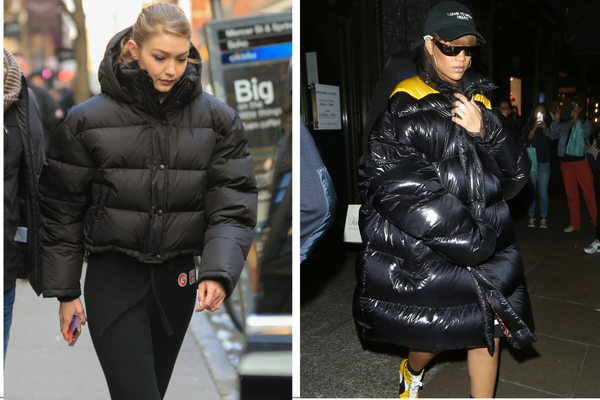 women's celebrities in puffer jackets