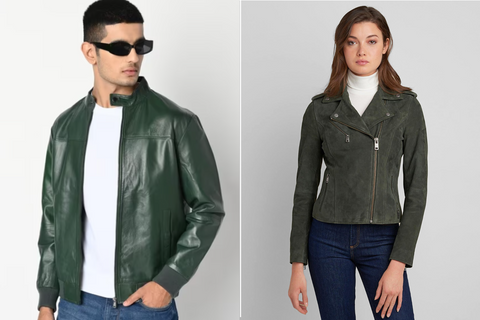 Green Leather Jacket - Arcane Fox