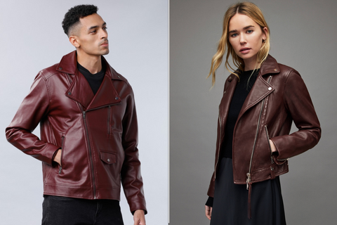 Maroon Leather Jacket - Arcane Fox