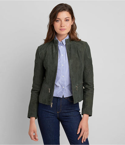 Women's Suede Biker Leather Jackets - Arcane Fox