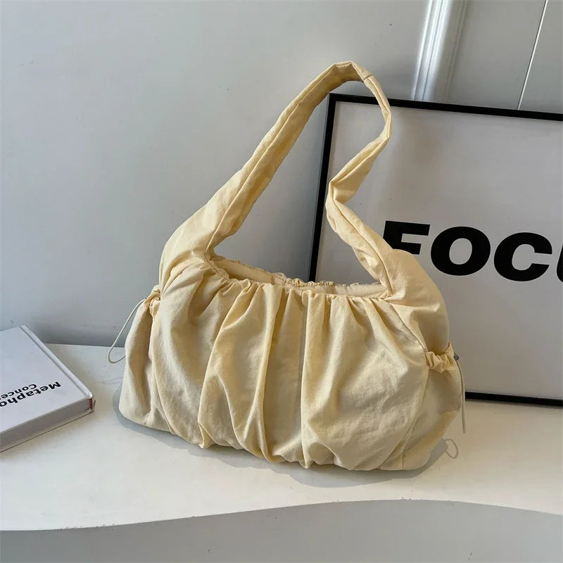 Sewing Thread Solid Casual Shoulder Bags Soft  Interior Compartment  Bags for Women Zipper Pu Women's Handbags