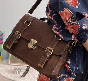 Japanese Vintage Solid Preppy Backpacks Girls Casual Students All Match Simple Shoulder Bags Women Trendy Y2k Fashion Handbags - pphmm