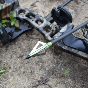 12Pcs 100 Grain Broadheads 3 Blades Tips for Arrows - greengalaxyshoppe - Broadhead Arrow Tips