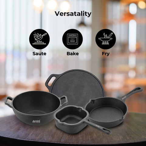 Avias Cast iron cookware Vesatility