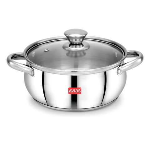 Avias Inox IB Stainless Steel Cookpot With Glass Lid