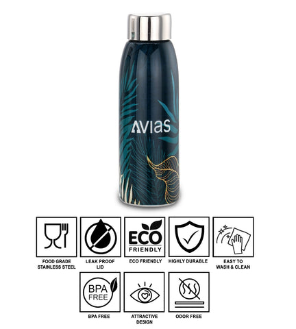 Avias Avio printed Stainless Steel water bottle features