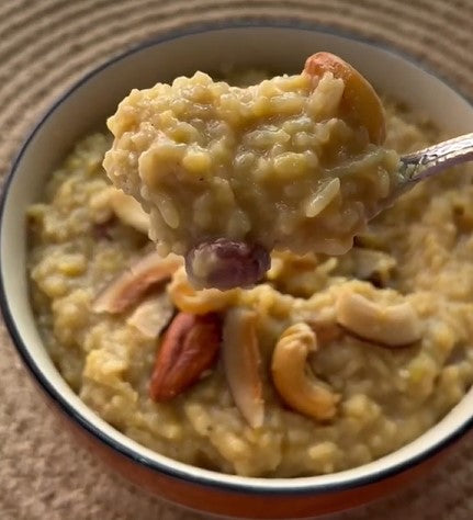 Sweet pongal cooked with Avias pressure cooker