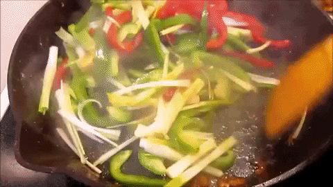 cooking vegetables in non-stick cast iron skillet