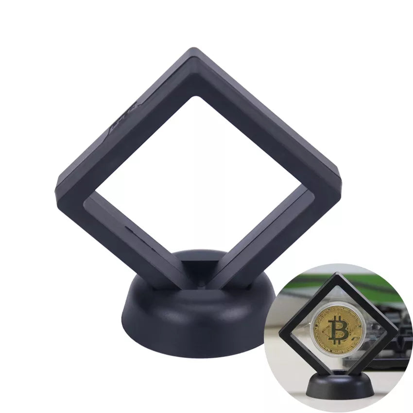 1PC Coin Display Stand 7*7cm Black Box Commemorative Coin Gift