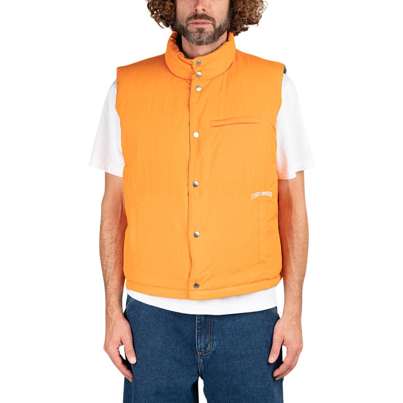 Stüssy Reversible Down Workgear Vest (Olive / Orange)