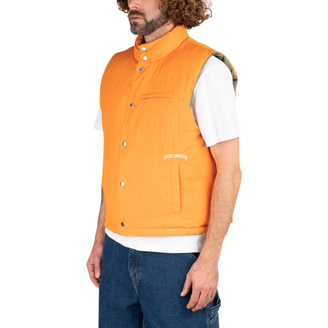 Stüssy Reversible Down Workgear Vest (Olive / Orange)