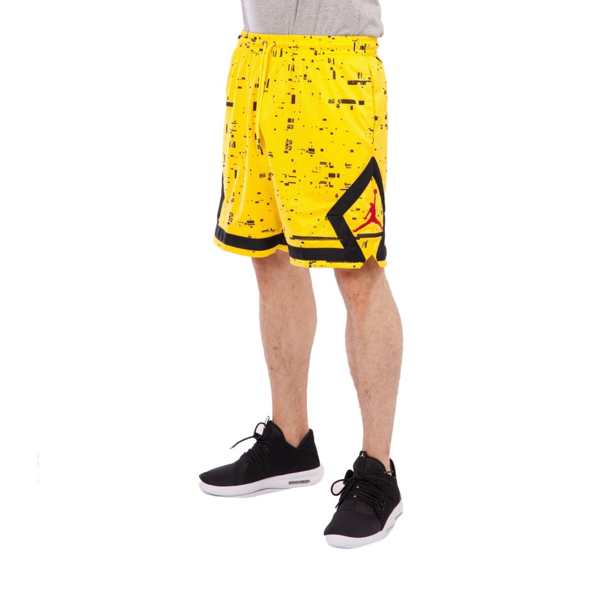 black yellow jordan shorts