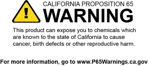 Prop 65 warning label.
