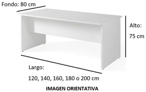 Imagen medidas - Mesa de despacho Eupor ofitipo-x