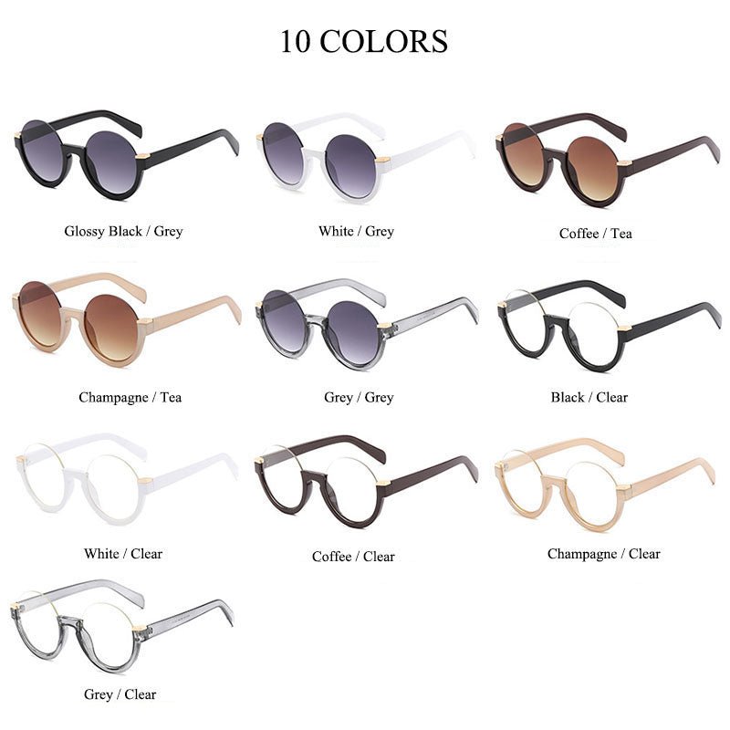 DANA Half Frame Round Sunglasses - elegancyzone