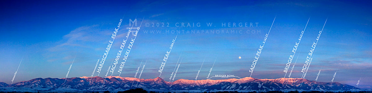 "Bridger Range Map-Winter" * Bozeman, MT (OE)