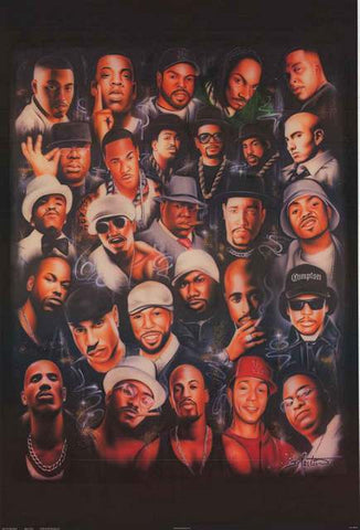 Rap Legends Hip Hop Hall of Fame Poster 24x36