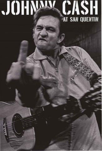 Geurig toenemen troon Johnny Cash Finger San Quentin Poster 24x36 – BananaRoad