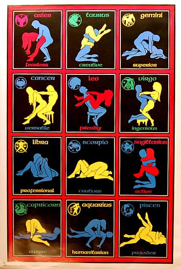 Astrology Zodiac Sexual Positions Poster 24X36  Bananaroad-3055