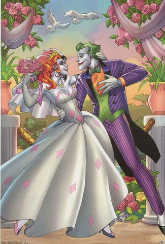 The Joker and Harley Quinn Wedding DC Comics Poster 22x34 – BananaRoad