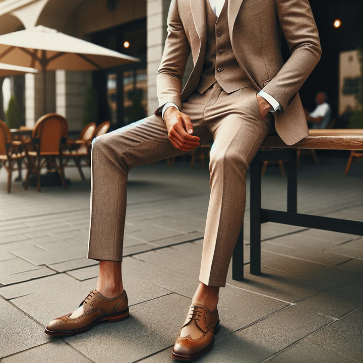 brown dress shoes and matching shoes
