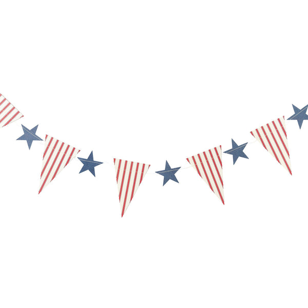 Hamptons Pennant Star Banner / July 4th Decor / Patriotic Banner / 4th of July / Americana / Red White and Blue Star Banner