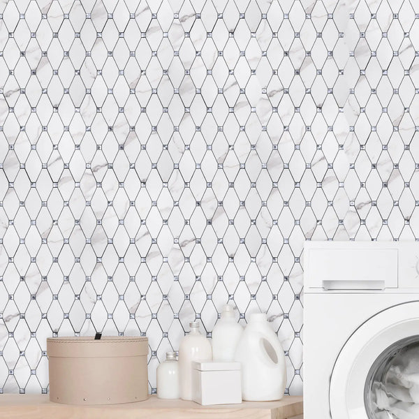 Bring Contemporary Style To Laundry Room With The Calaeatta Glass Mosaic Tile Backsplash