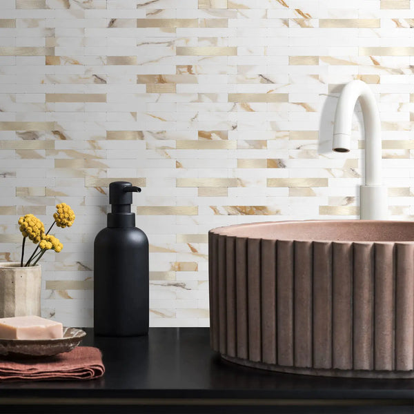 STICKGOO Calacatta Gold Peel and Stick Wall Tiles For Bathroom