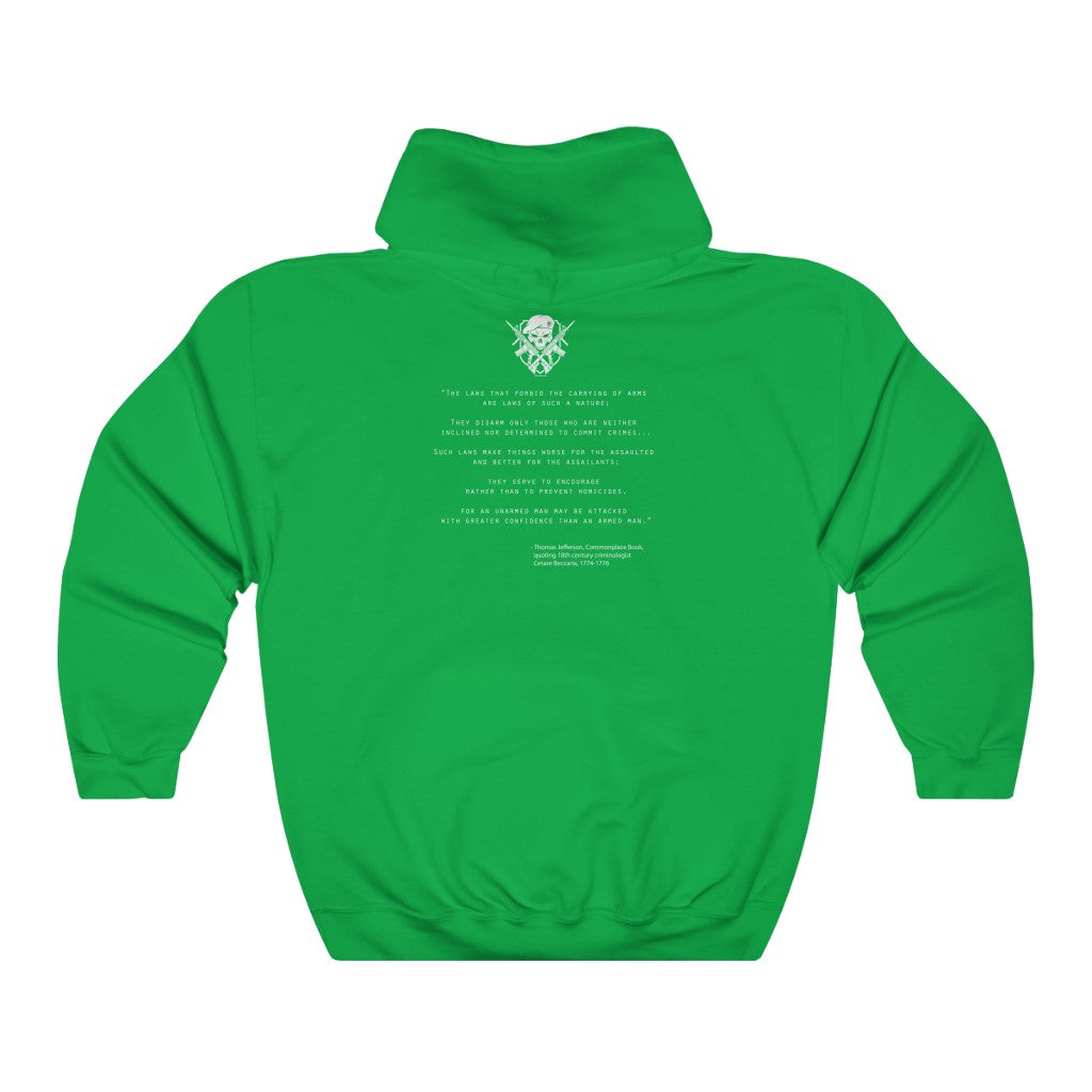 Hooded Sweatshirt - Thomas Jefferson - Second Amendment Quote #8 - BLACKTOP MODS - Automotive Personalization & Performance